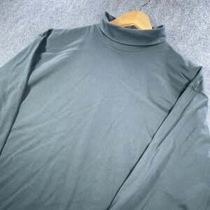 L.L.Bean Shirt Mens XL Green Long Sleeve Turtle Neck Comfort #AC006